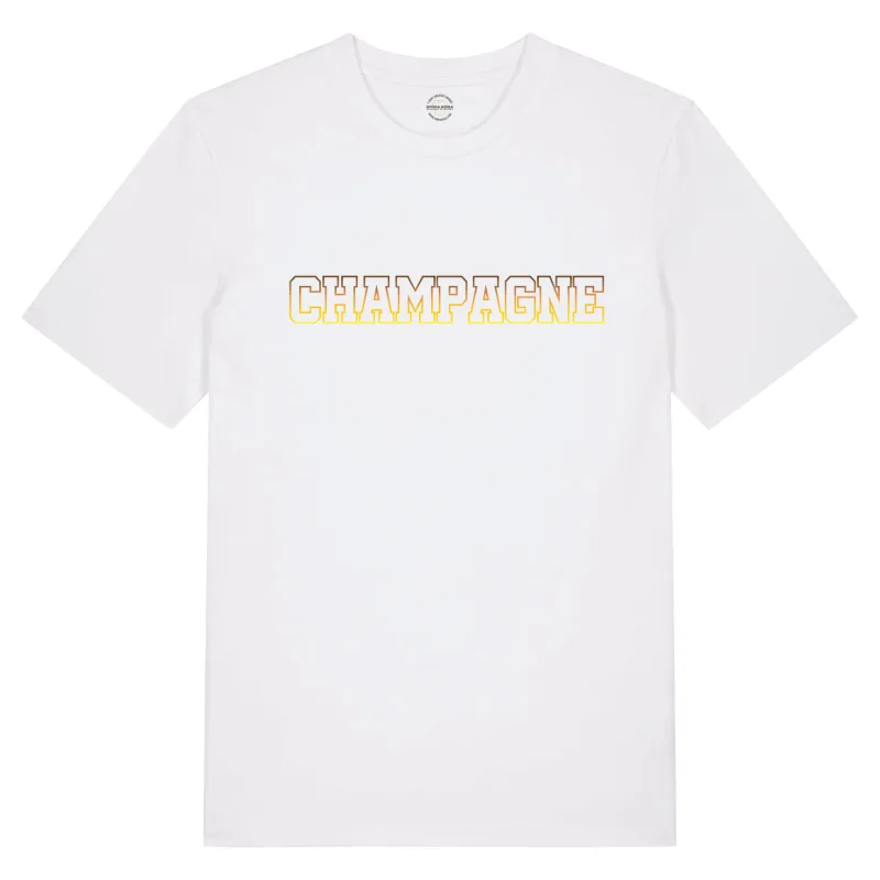 T-Shirt Just Champagne – X-mas and New Year – T-Shirt Just Champagne voor Dames – Feestelijk & Duurzaam (detail 2)