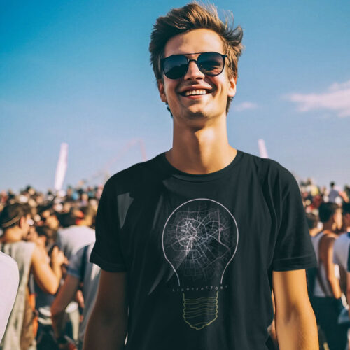 T-Shirt Heren Eindhoven Maps Lichtstadkunst
