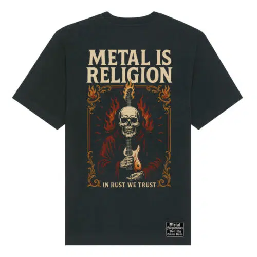 T-Shirt Loose Fit Metal is Religion In rust we trust