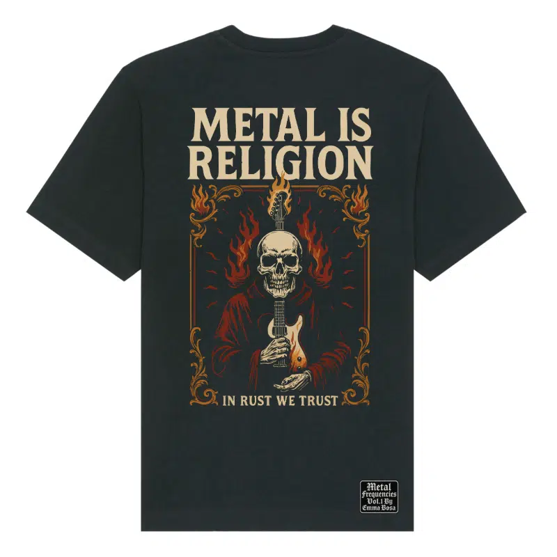 T-Shirt Loose Fit Metal is Religion In rust we trust