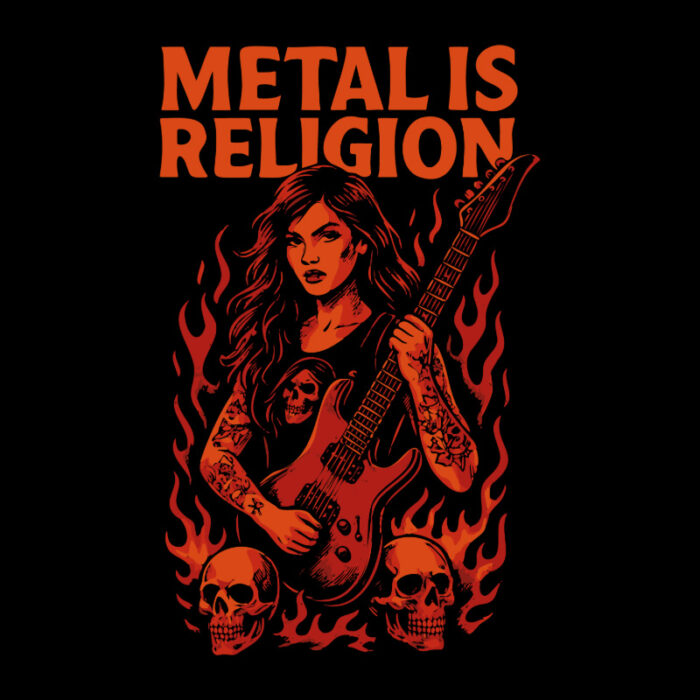T-Shirt Loose Fit Metal is Religion