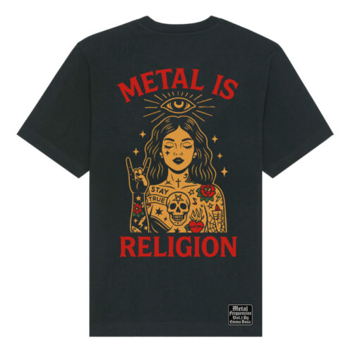 T-Shirt Loose Fit Metal is Religion Tattoo
