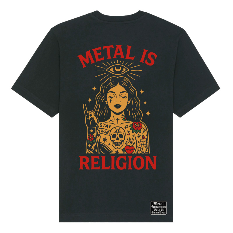 T-Shirt Loose Fit Metal is Religion Tattoo