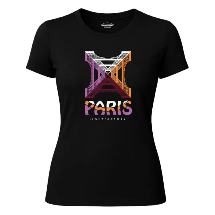 T-shirt Dames Paris Paris Lichtstadkunst - Afbeelding 6