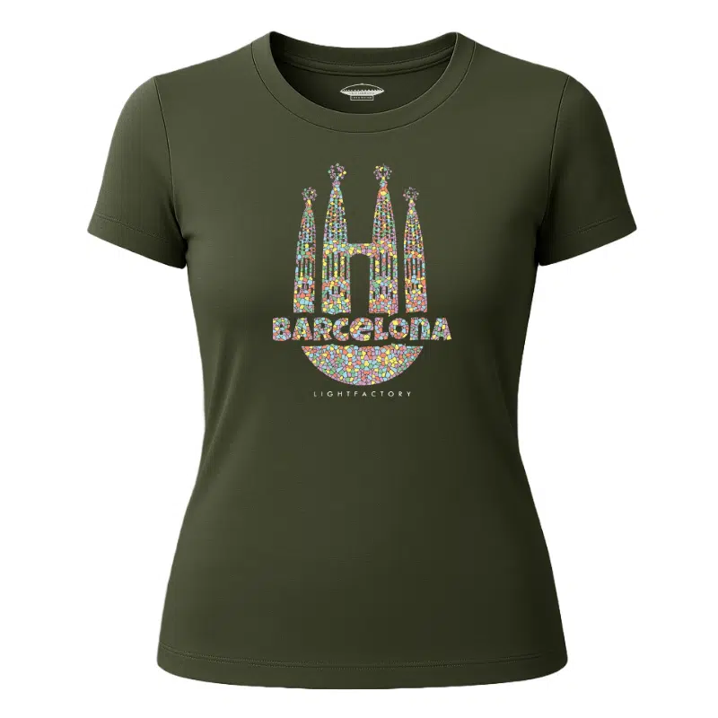 T-shirt Dames Love Barcelona – Lichtstadkunst – T-shirt Dames Love Barcelona – Lichtstadkunst (detail 2)