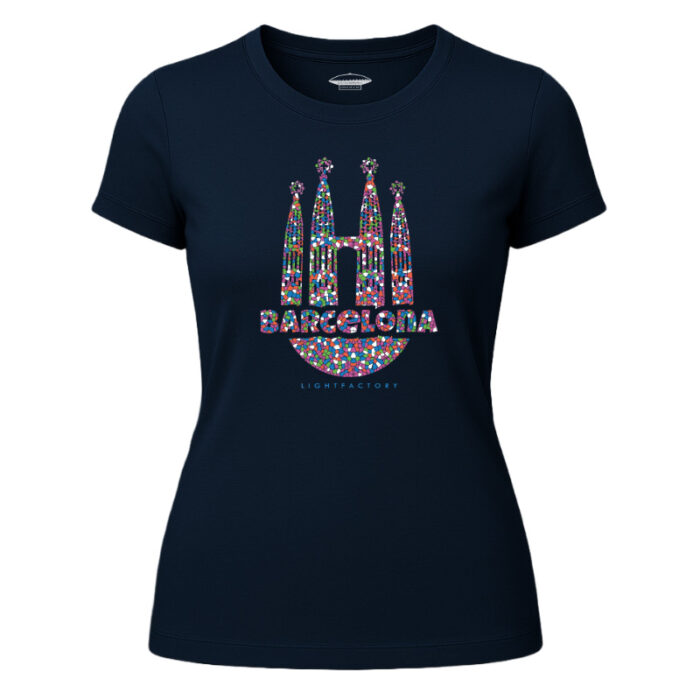T-shirt Dames Love Barcelona Lichtstadkunst - Afbeelding 6