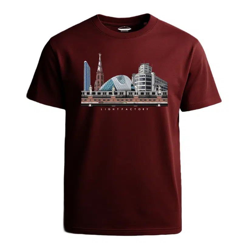 T-Shirt Heren Blob en Train – Lichtstadkunst – T-Shirt Heren Blob en Train – Lichtstadkunst Eindhoven