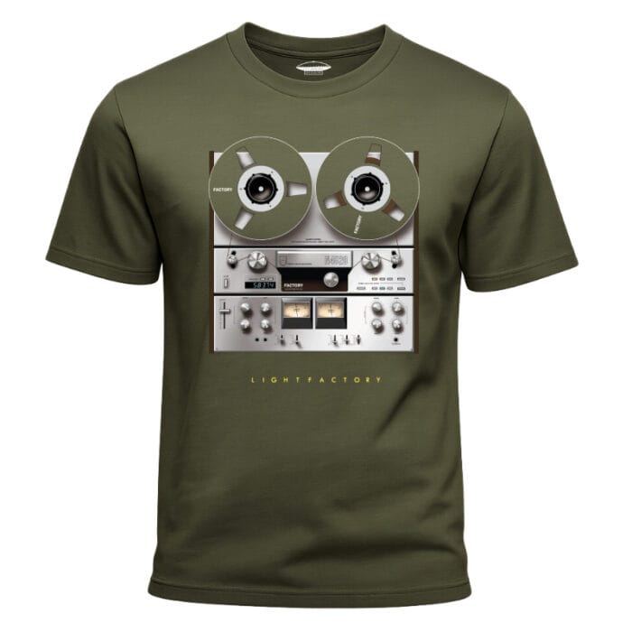T-Shirt Heren Tape recorder factory Lichtstadkunst - Afbeelding 2