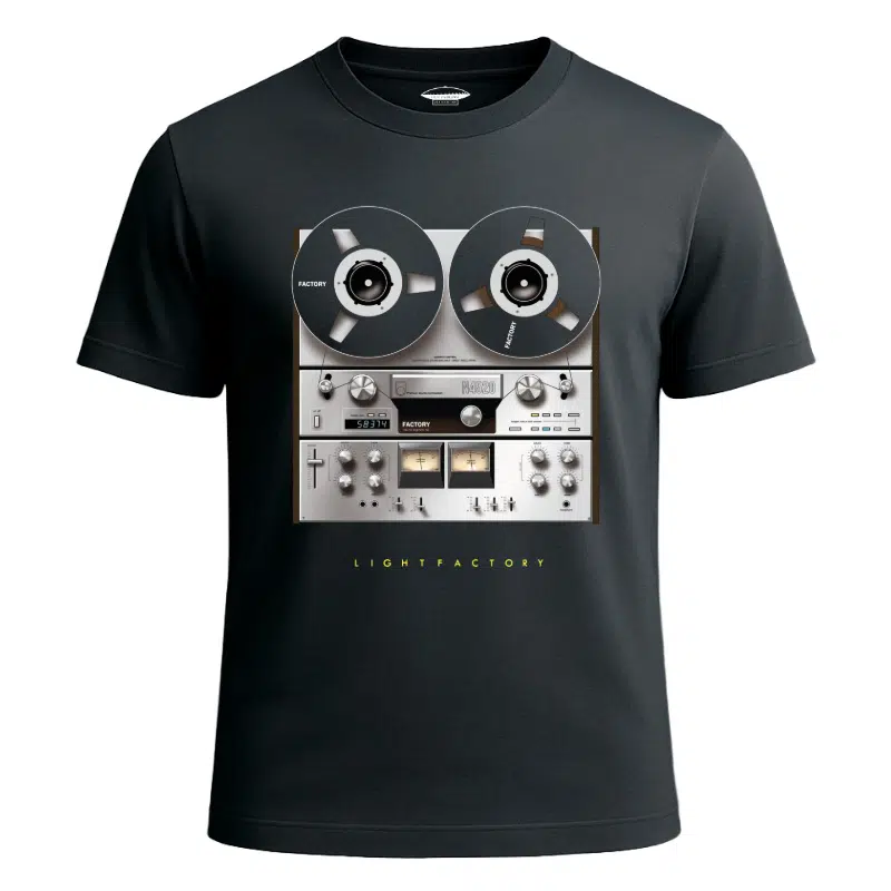 retro print t-shirt – Lichtstadkunst – Heren T-Shirt Tape Recorder van Lichtstadkunst