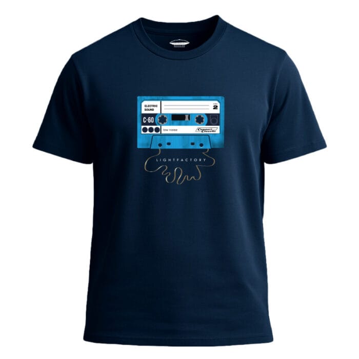 T-Shirt Heren Cassette Audio Tape Lichtstadkunst