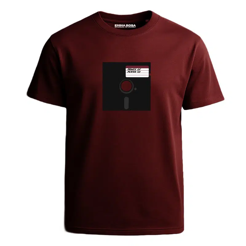 bordeauxrode vintage T-shirt – Retro Style Wear – T-Shirt Sands of Time – Bordeauxrood Vintage