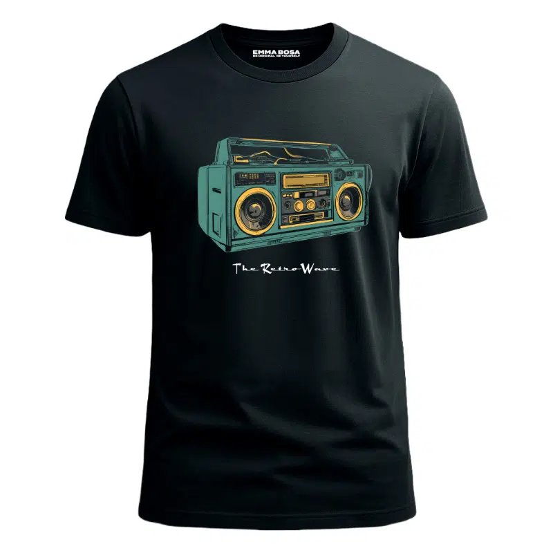 T-Shirt Ghettoblaster Rewind – Retro Style Wear – T-Shirt Ghettoblaster Rewind – Retro Style Wear