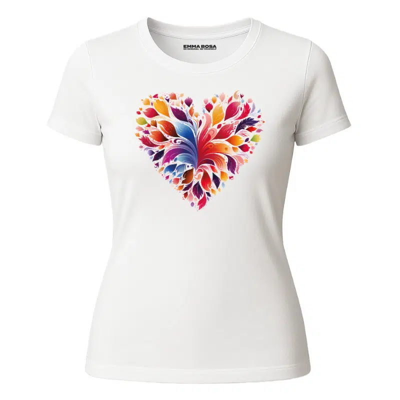 T-shirt Colorful Heart – T-shirt Sassy Style – T-shirt Colorful Heart