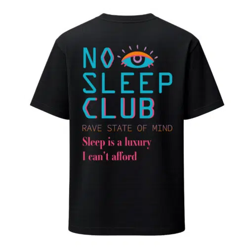 T-Shirt Loose Fit No Sleep Club – T-shirt Styler Guys – T-Shirt Loose Fit No Sleep Club – Duurzaam Streetwear (detail 2)