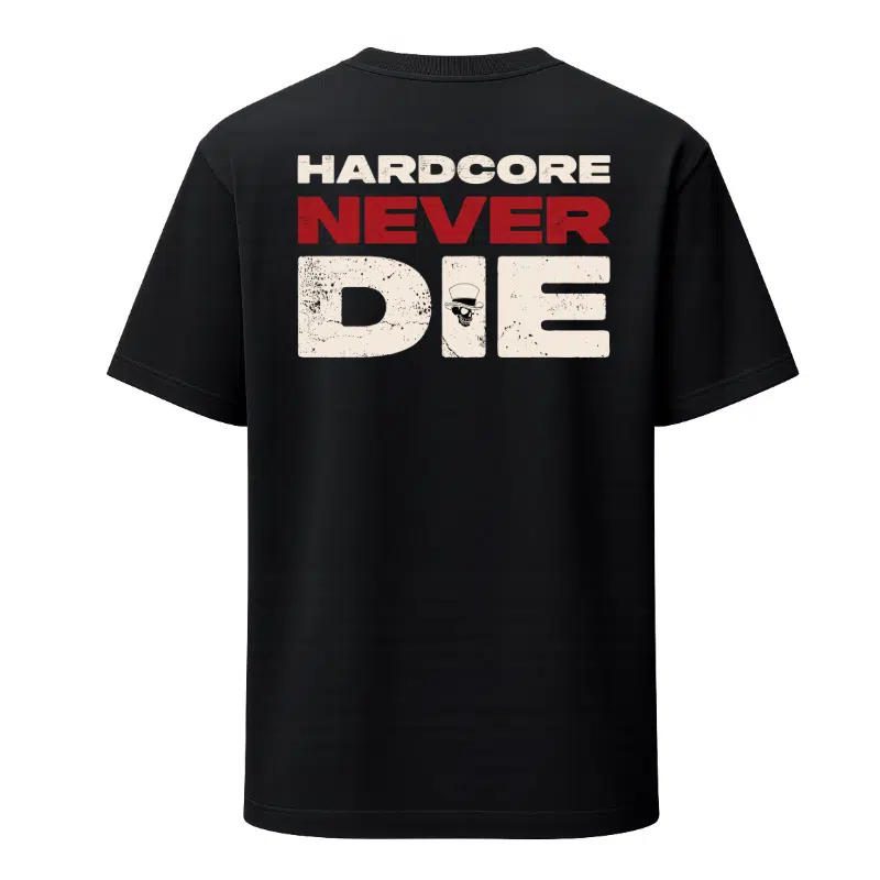 Oversized T-shirt Hardcore Never Die – T-shirt Styler Guys – Oversized T-shirt Hardcore Never Die (detail 2)