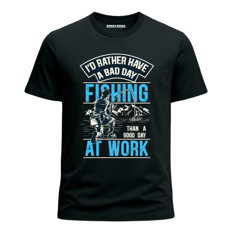 T-shirt Fishing At Work Vintage