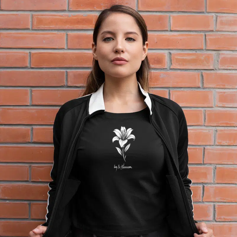 T-shirt Lily Elegance – Ivy & Blossom – T-shirt Lily Elegance – Ivy & Blossom Dames (detail 2)