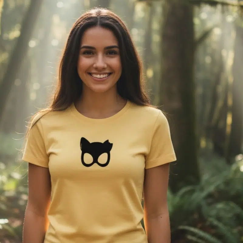 Cat Woman Bold Dames T-shirt – Purzy&Co, Sale – Cat Woman Bold Dames T-shirt – Purzy&Co (detail 2)