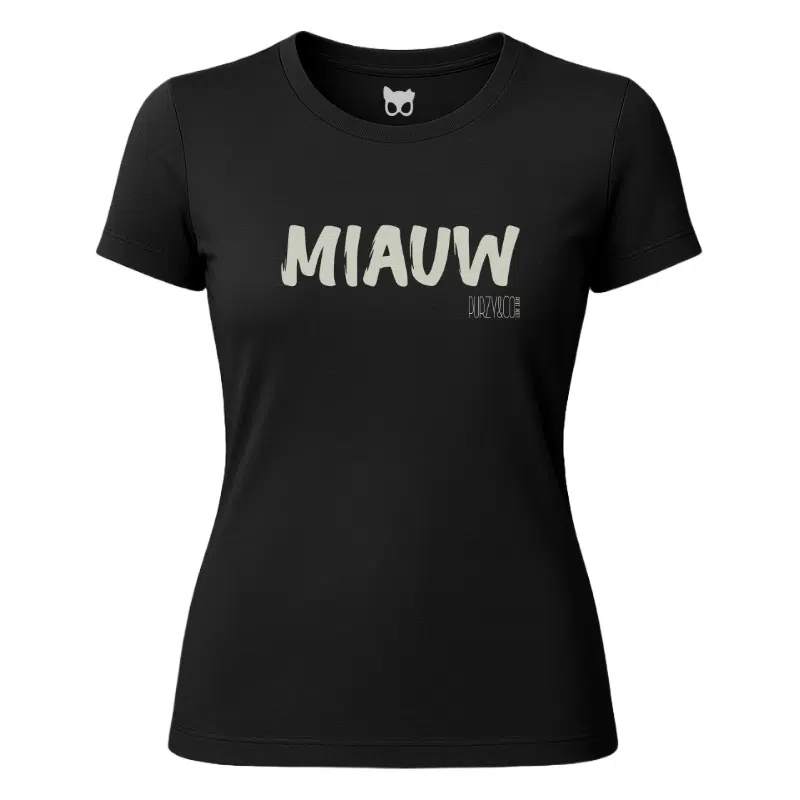 Miauw Statement Dames T-shirt – Purzy&Co – Miauw Statement Dames T-shirt – Stijlvol en Comfortabel