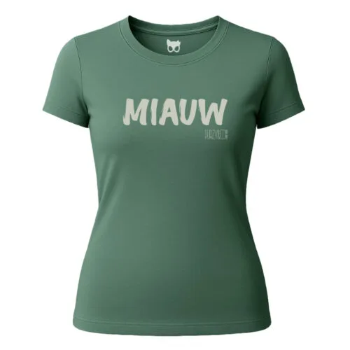 Miauw Statement Dames T-shirt – Purzy&Co – Miauw Statement Dames T-shirt van Purzy&Co