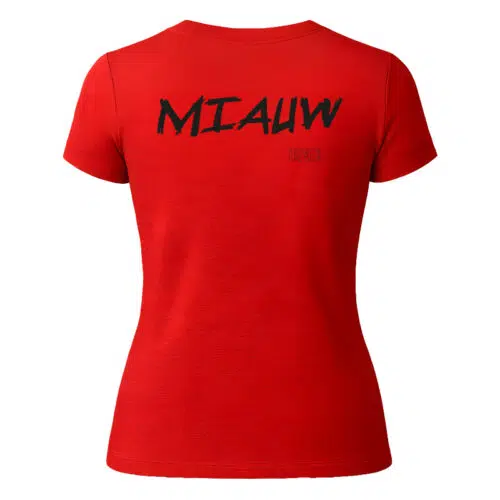Miauw Classic Dames T-shirt – Purzy&Co – Miauw Classic Dames T-shirt - Duurzaam en Trendy (detail 2)