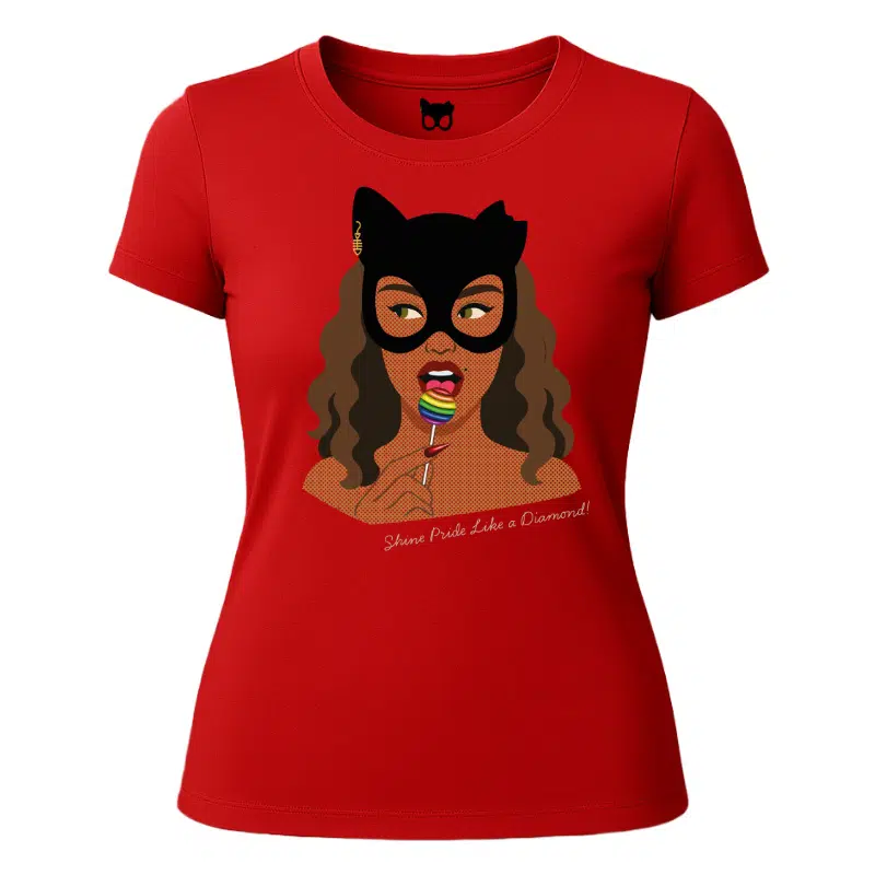 Pride Cat Mask Dames T-shirt – Purzy&Co, Sale – Pride Cat Mask Dames T-shirt van Purzy&Co