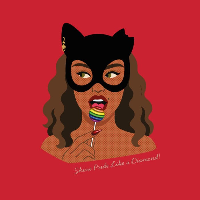 Pride Cat Mask Dames T-shirt