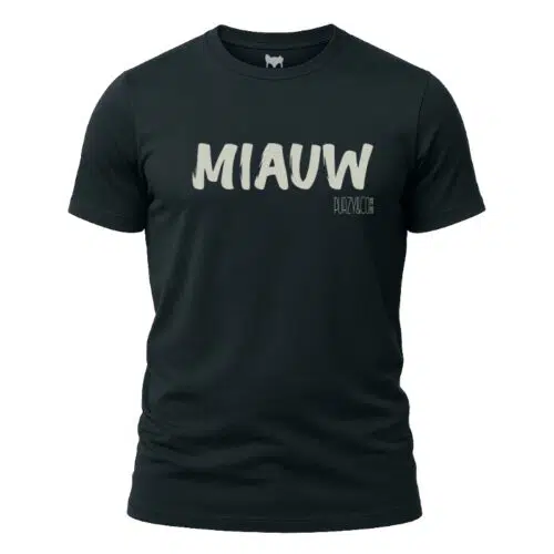 Miauw T-shirt – Purzy&Co – Miauw T-shirt met Gedurfde Statement Print