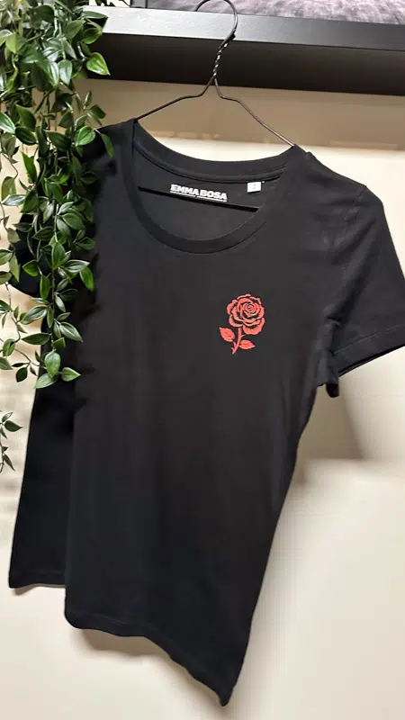 T-Shirt Dames Red Rose – Sale, T-shirt Sassy Style – T-Shirt Dames Red Rose maat S