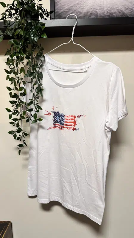 T-Shirt Dames USA Flag – Sale, T-shirt Sassy Style – T-Shirt Dames USA Flag maat L