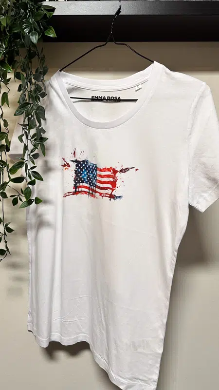 T-Shirt Dames USA Flag – Sale, T-shirt Sassy Style – T-Shirt Dames USA Flag maat M