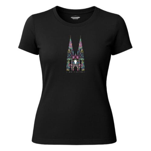 GLOW 2025 Sint Catharina kerk T-shirt – Lichtstadkunst – GLOW 2025 Sint Catharina kerk Eindhoven Dames