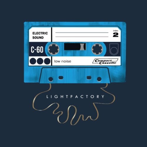 Design Cassette C-60 Blue shirt – Lichtstadkunst – Design Cassette C-60 Blue – Lightfactory (detail 2)