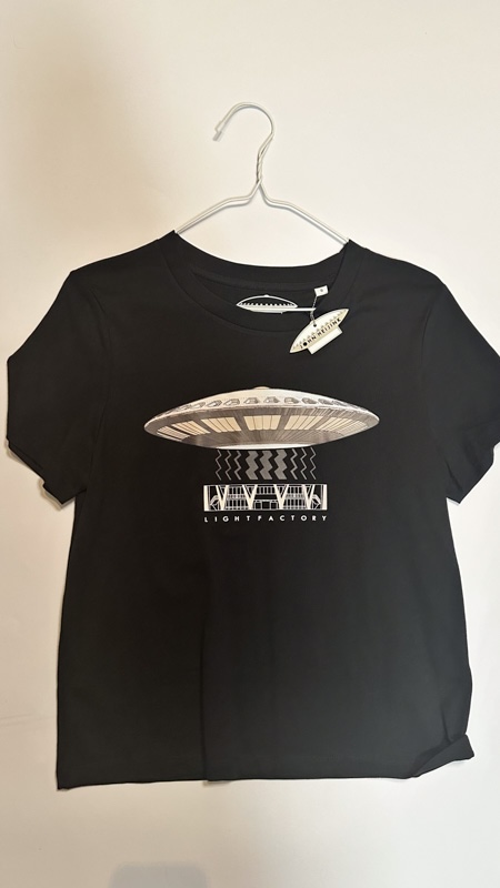 Evoluon Zwart T-shirt – Sale, Lichtstadkunst – Evoluon Zwart T-shirt voor Dames - Maat S