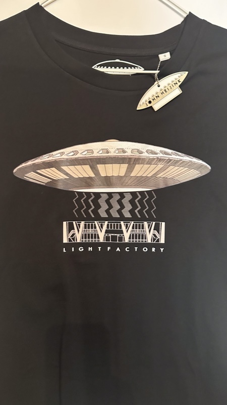 Evoluon Zwart T-shirt – Sale, Lichtstadkunst – Evoluon Zwart T-shirt voor Dames - Maat S (detail 2)