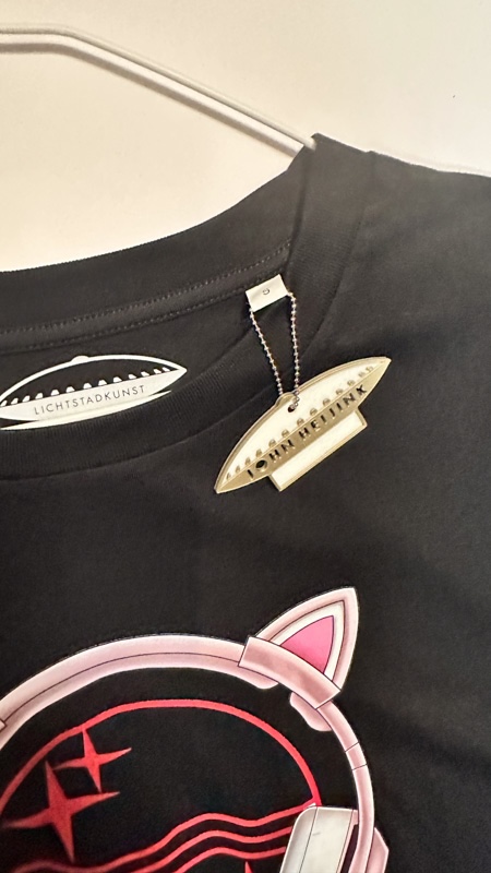 Dames T-shirt Headphone Kitty Zwart - Maat S - Afbeelding 4