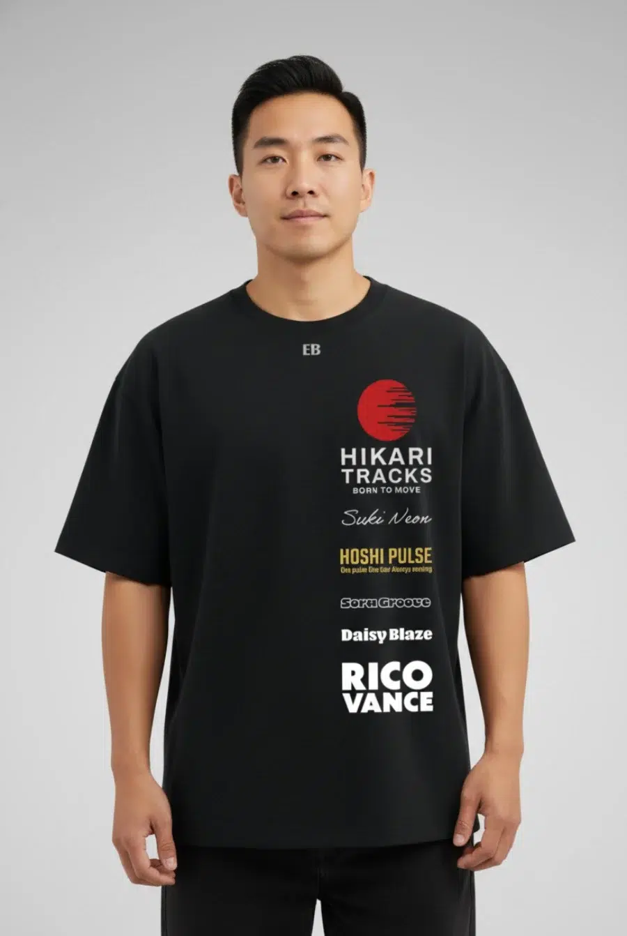 Oversized T-Shirt Hikaritracks Born to Move